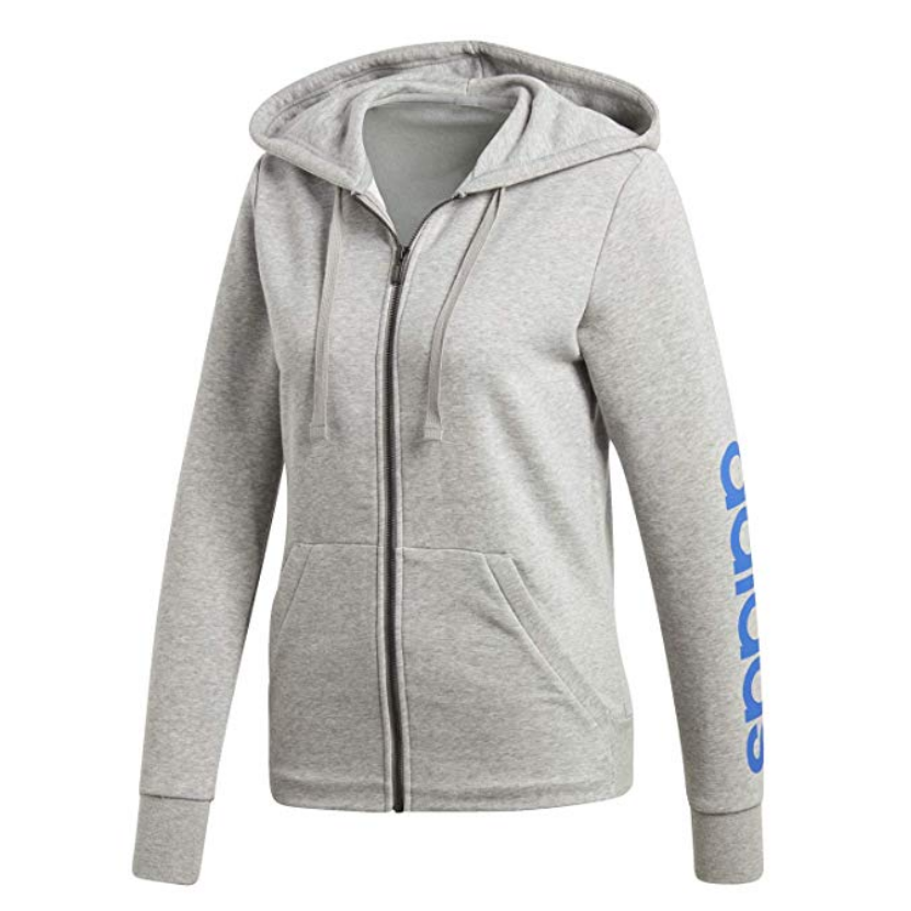 women's adidas essential linear logo fz hoodie