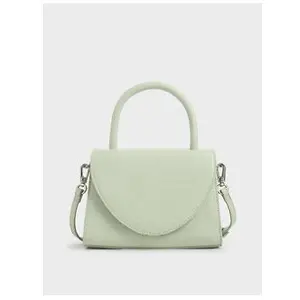 Croc-Effect Structured Top Handle Bag