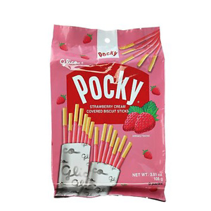 Glico Pocky, Strawberry Cream Covered Biscuit Sticks 
