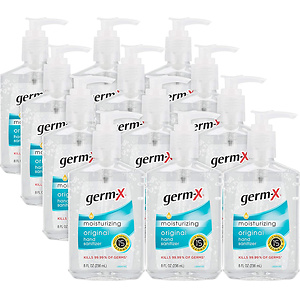 Germ-x Hand Sanitizer, Original with Pump, 8 Fl Ounce (Pack of 12)