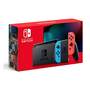 Nintendo Switch with Neon Blue and Neon Red 