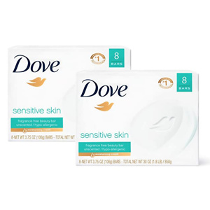 Dove Beauty香皂 轻轻清洁和滋养敏感肌肤3.75盎司，16条