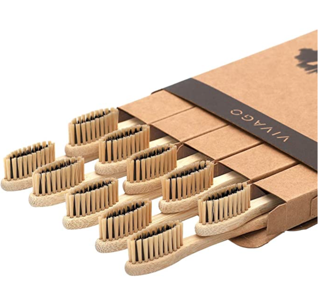 VIVAGO 可生物降解竹炭牙刷10支