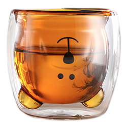 Cute Mugs Bear Tea Cup Coffee Couple Glass Mugs
