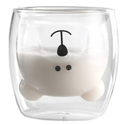 Cute Mugs Bear Tea Cup Coffee Couple Glass Mugs