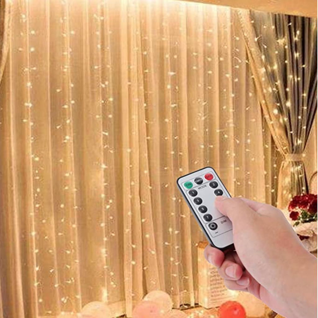 JMTGNSEP LED 窗帘仙女灯串 带遥控