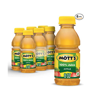 Mott's 100% Apple Juice, Original, 8 Ounce Bottles (Pack of 6)