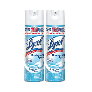 Lysol Disinfecting Spray, Crisp Linen, 19oz. (Pack of 2)