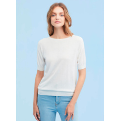 Clearance Cosy Round Neck Silk Knit T-Shirt S