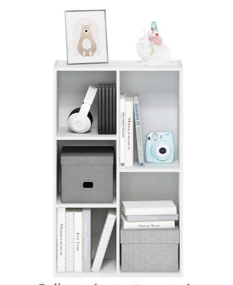 Furinno 5格开放式收纳书架 白色