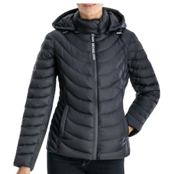 Contrast Packable Hooded Down Jacket