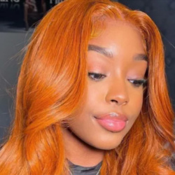 Julia Fall Color Wigs Lace Part Orange Ginger Color Pre Plucked Body Wave Wigs For Women