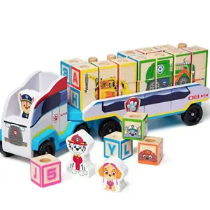 Melissa & Doug 汪汪队益智木质积木卡车