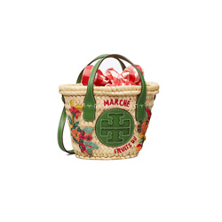 EMBROIDERED STRAW MICRO BASKET