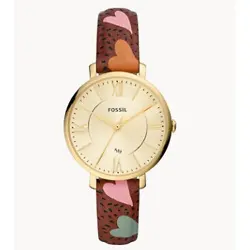 Watch Jacqueline 3-hand movement date eco leather brown
