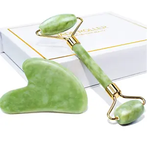 BAIMEI Jade Roller & Gua Sha Set Facial Beauty Tools