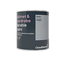 GoodHome Durable Bronx Matt Cabinet & wardrobe paint, 750ml