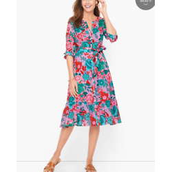 BELTED SHIRTDRESS - SKETCHED BLOOMS
