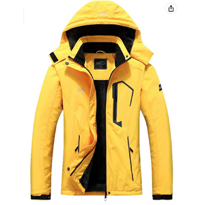 Pooluly Women's Ski Jacket Warm Waterproof Raincoat