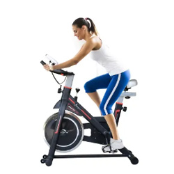 Soozier Upright Stationary Bike Indoor Workout Cycling Bicycle Adjustable