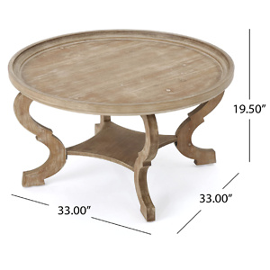 Christopher Knight Home Althea Faux Wood Circular Coffee Table