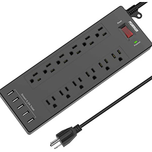 POWERIVER 12 Outlet Power Strip with 5 USB 