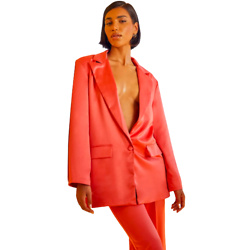 SATIN TAILORED RELAXED FIT BLAZER