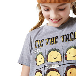 Tic Tac Taco Puffy Ink Kids Shirt