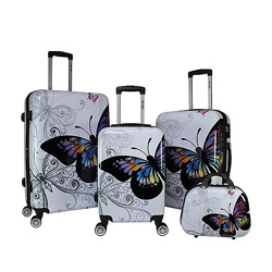  Butterfly Hardside Four-Piece Spinner Luggage Set