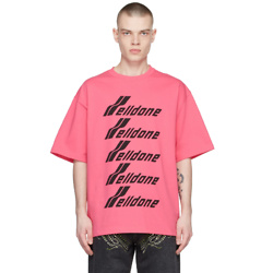 WE11DONE
Pink Cotton Front Logo T-Shirt