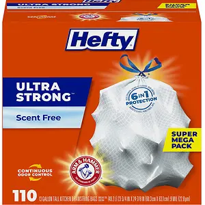 Hefty Ultra Strong Tall Kitchen Trash Bags, Unscented