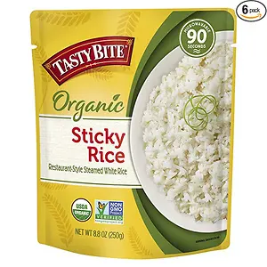 Tasty Bite Organic Sticky White Rice, 8.8 Oz (Pack of 6)