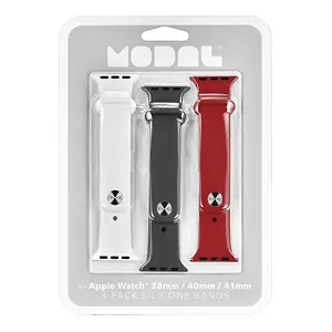 Modal Silicone Watch Bands for Apple Watch 38mm/40mm/41mm (3-Pack)