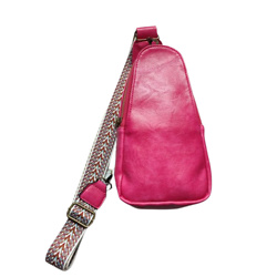 Hot Pink Guitar-Strap Mini Crossbody Bag