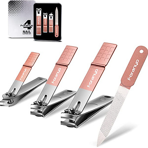 Foranyo 4 Pack Stainless Steel Toenail Clippers