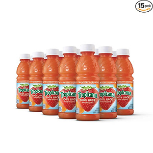 Tropicana Juice, Strawberry Orange, 10 Ounce (Pack of 15)
