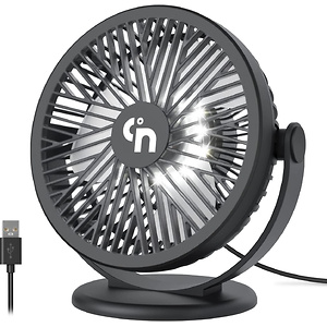 GagetElec USB Desk Fan with LED Night Lights