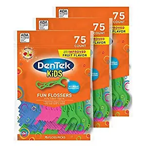 DenTek Fun Flossers for Kids, 75 Count, 3 Pack