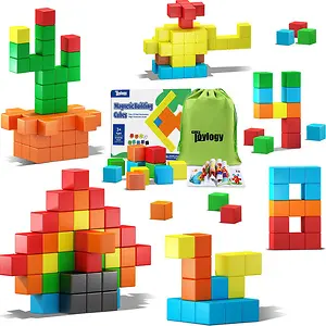 Toylogy 48PCS Magnetic Blocks for Toddlers Toys Age 2-4
