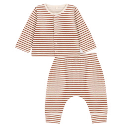 婴儿条纹棉质服装 - 2 件装