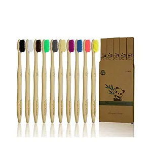 10 Pcs Soft Bristles Bamboo Toothbrush