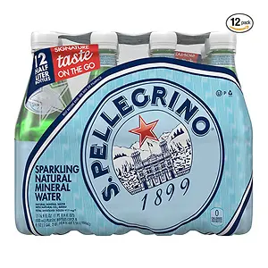 S.Pellegrino Sparkling Natural Mineral Water, 16.9 Fl Oz (Pack of 12)