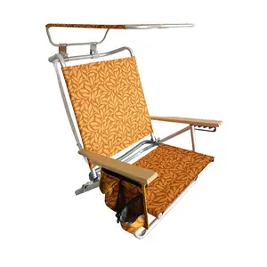 Bliss Hammocks Folding Beach Chair with Canopy, 5 Reclining Positions