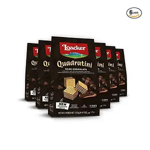 Loacker Quadratini Dark Chocolate 4.41 oz Pack of 6