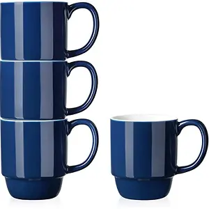 Teocera Stackable Coffee Mugs Set of 4-16 Ounce
