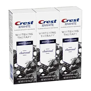 Crest Charcoal 3D White Toothpaste 4.1 Ounce Pack of 3