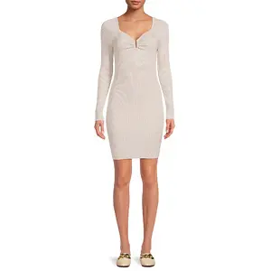 Madden NYC Women's and Junior's Sweater Dress with Long Sleeves