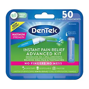 DenTek Instant Oral Pain Relief Maximum Strength Kit for Toothaches 50 Count