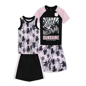 Wonder Nation Boys 4-18 & Husky 4-Piece Pajama Set