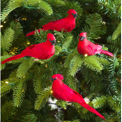 红雀圣诞树装饰品，一套4个